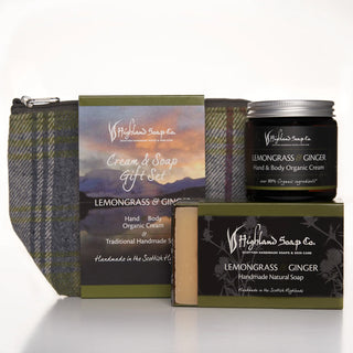 Lemongrass & Ginger Hand & Body Cream with Soap Gift Bag