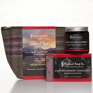 Wild Scottish Raspberry Hand & Body Cream with Soap Gift Bag